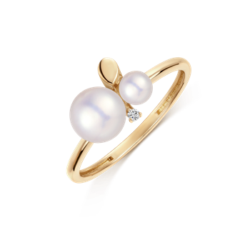 Ring i 14 karat guld med perle – Støvring Design