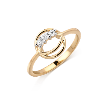 Ring i 14 karat guld med gul zirkonia – Støvring Design