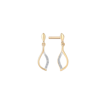 Ørehængere i 14 karat guld med gul dråbe zirkonia – Støvring Design