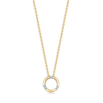 Halskæde i 14 karat guld med gul zirkonia, 45 cm – Støvring Design
