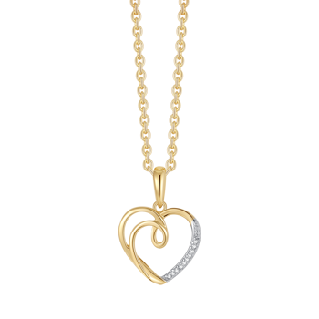 Vedhæng i 14 karat guld med gul hjerte zirkonia, 45 cm – Støvring Design