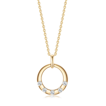 Halskæde i 14 karat guld med gul zirkonia, 45 cm – Støvring Design