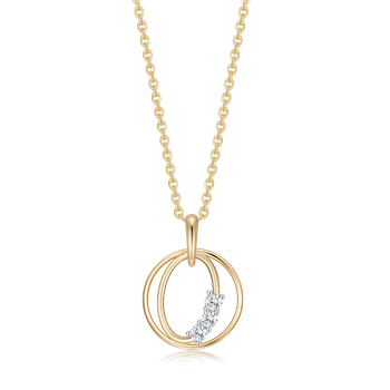 Halskæde i 14 karat guld med gul zirkonia, 45 cm – Støvring Design