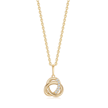Halskæde i 14 karat guld med gul zirkonia, 45 cm – Støvring Design