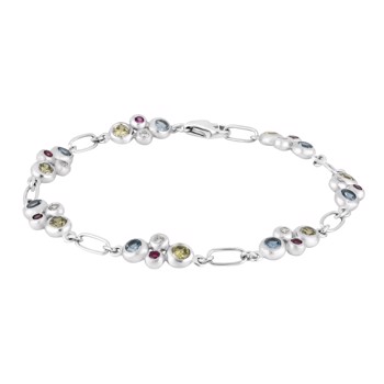 Armbånd i rhodineret sterling sølv med zirkonia fra Siersbøl – forhandlet hos Houmann.dk