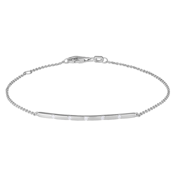 Armbånd i 14 karat hvidguld med diamant 0,05 ct W/SI, 16+2 cm fra Siersbøl – forhandlet hos Houmann.dk