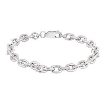 Armbånd i rhodineret sterling sølv, rund fra Siersbøl – forhandlet hos Houmann.dk