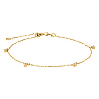 Armbånd i 8 karat guld med zirkonia fra Siersbøl – forhandlet hos Houmann.dk