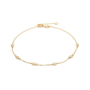 Armbånd i 8 karat guld med zirkonia fra Siersbøl – forhandlet hos Houmann.dk