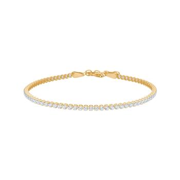 Armbånd i 14 karat guld med zirkonia fra Siersbøl – forhandlet hos Houmann.dk