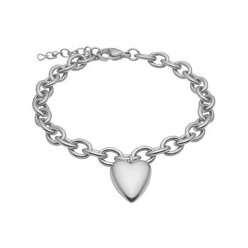 Nordahl alba armbånd i stål med hjertevedhæng