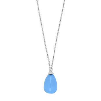 Nordahl rhodineret sølvkæde SWEETS52 blue chalcedon