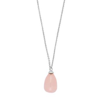 Nordahl rhodineret sølv vedhæng SWEETS52 rosa quartz