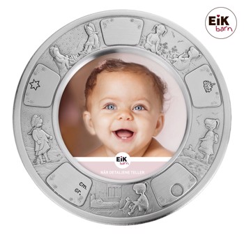 Noa Kids tin fotoramme (rund) pige Ø18cm