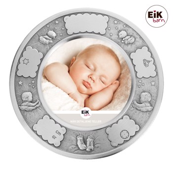 Noa Kids tin fotoramme (rund) bamse Ø18cm