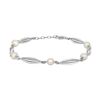 Armbånd med bure & perle i rhodineret sterling sølv fra Siersbøl – forhandlet hos Houmann.dk