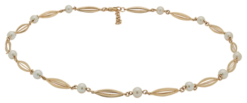 Collier med bure & perle i 14 karat guld, 42+3 cm fra Siersbøl – forhandlet hos Houmann.dk