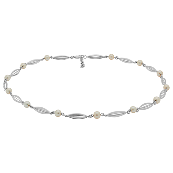 Collier med bure & perle i rhodineret sterling sølv, 41+3 cm fra Siersbøl – forhandlet hos Houmann.dk