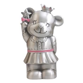 Noa Kids fortinnet sparebøsse prinsesse-bamse med emalje