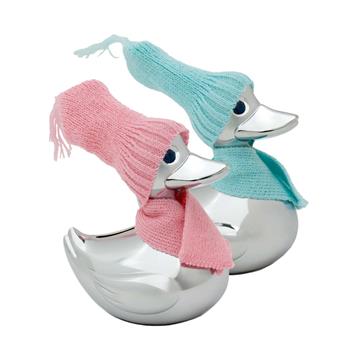 Noa Kids forkromet sparebøsse and med pink/blåt tøj