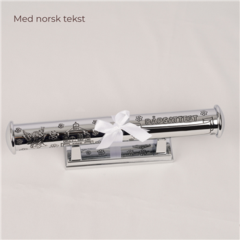 Noa Kids forkromet dåbsrør med fod - NORSK