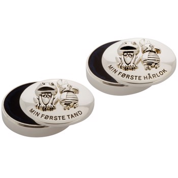Noa Kids forsølvet æske første tand/hårlok med Kaj & Andrea