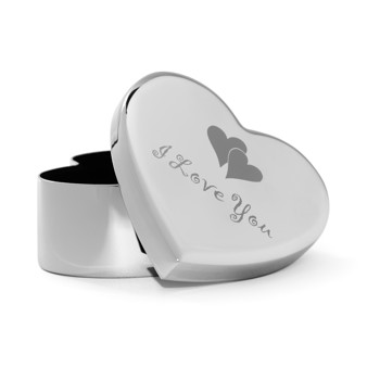 Noa Kids forkromet hjerte smykkeskrin "I love you"