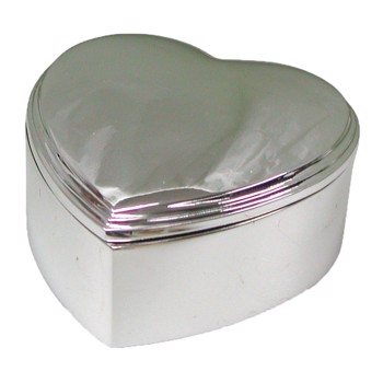 Noa Kids forkromet smykkeskrin hjerte 8x8 cm