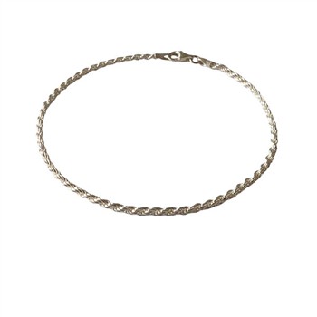 2mm Bjørn Borg - Cordel kæde i Blank sterlingsølv Halskæde 45 cm, fra San - Links of Joy