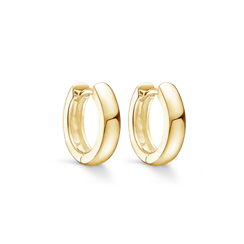 Creoler i forgyldt sølv, 3 x 13 mm – Støvring Design