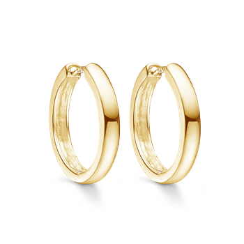 Creoler i forgyldt sølv, 3 x 20 mm – Støvring Design