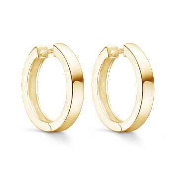 Creoler i forgyldt sølv, 3 x 20 mm – Støvring Design