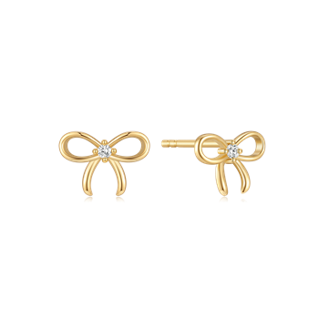 Ørestikker i forgyldt sølv med zirkonia, 4 x 8 mm – Støvring Design