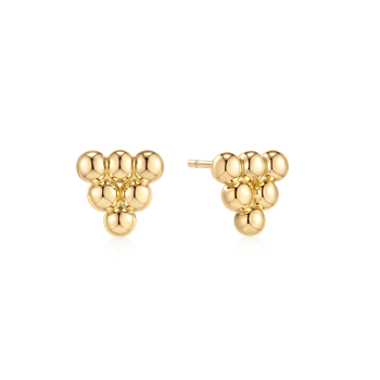 Ørestikker i forgyldt sølv med ugle, 7 x 6 mm – Støvring Design