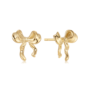 Ørestikker i forgyldt sølv, 11,5 x 12 mm – Støvring Design