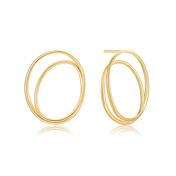 Ørestikker i forgyldt sølv, 26,5 x 22 mm – Støvring Design