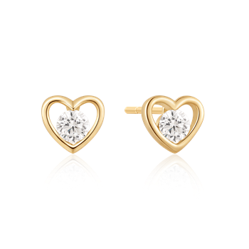 Ørestikker i forgyldt sølv med zirkonia, 8,5 x 7,4 mm – Støvring Design