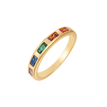 Ring i forgyldt sølv med klar zirkonia – Støvring Design