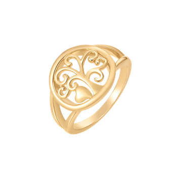 Ring i forgyldt sølv med livets træ – Støvring Design