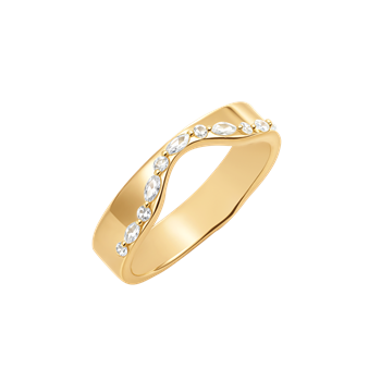 Ring i forgyldt sølv med klar zirkonia – Støvring Design