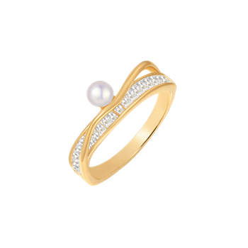 Ring i forgyldt sølv med klar zirkonia – Støvring Design