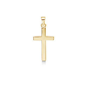 Vedhæng i forgyldt sølv med kors, 13 x 20 mm – Støvring Design