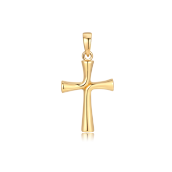 Vedhæng i forgyldt sølv med kors, 18x13 mm – Støvring Design