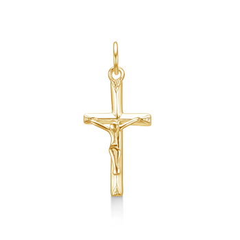 Vedhæng i forgyldt sølv med kors, 23 x 12 mm – Støvring Design