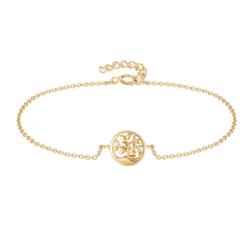 Armbånd i forgyldt sølv med livets træ, 17 cm – Støvring Design