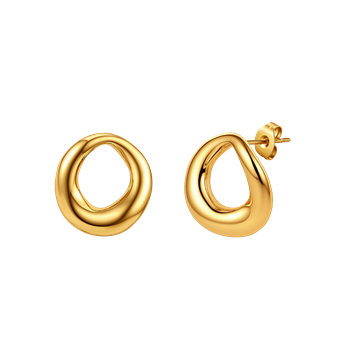 Ørestikker i forgyldt sølv, 17,5 x 17 mm – Støvring Design