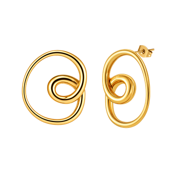 Ørestikker i forgyldt sølv, 36 x 31 mm – Støvring Design