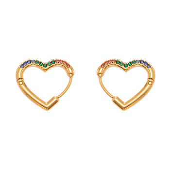 Creoler i forgyldt sølv med zirkonia, 14 x 15 mm – Støvring Design