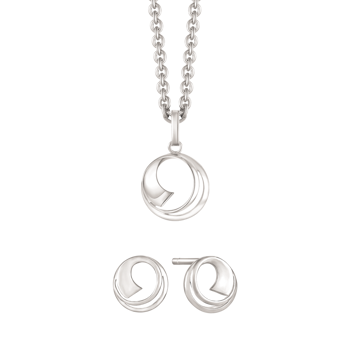 Smykkesæt i rhodineret sterling sølv – Støvring Design