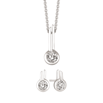Smykkesæt i rhodineret sterling sølv – Støvring Design